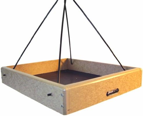 Birds ChoiceSNHPF250 Hanging Tray, Recycled Hanging Feeder w/ Collapsible Steel Hanging Rods, Large