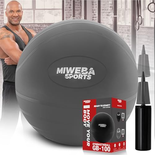 Miweba Sports Gymnastikball GB100 | Sitzball bis 𝟰𝟬𝟬 kg...