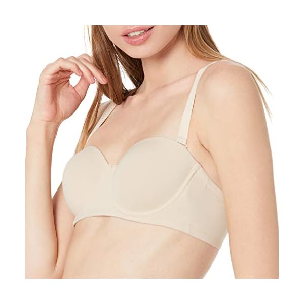 Amazon Essentials Women's Convertible Strapless Bra, Beige, 36B