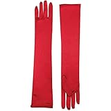 Red Long Satin Dress Gloves