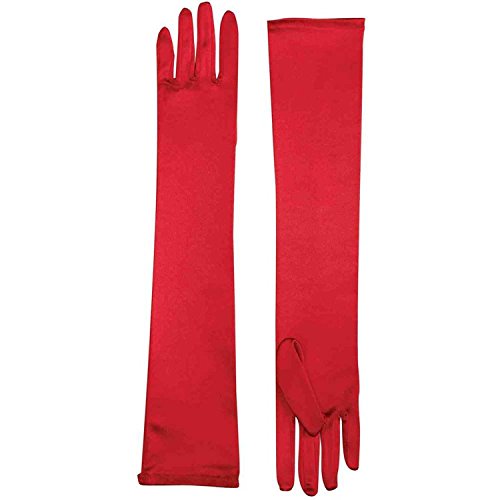 Child Opera Satin Gloves - Red