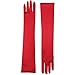 Red Long Satin Dress Gloves