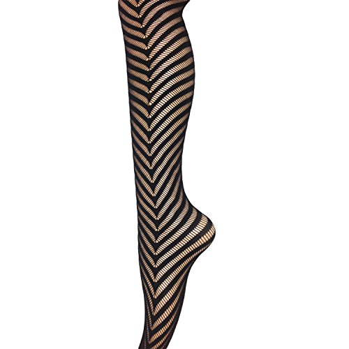 Frenchic Seamless Fishnet Lace Stocking Tights - Extended Sizes (Pack of 6) (S-M), Black
