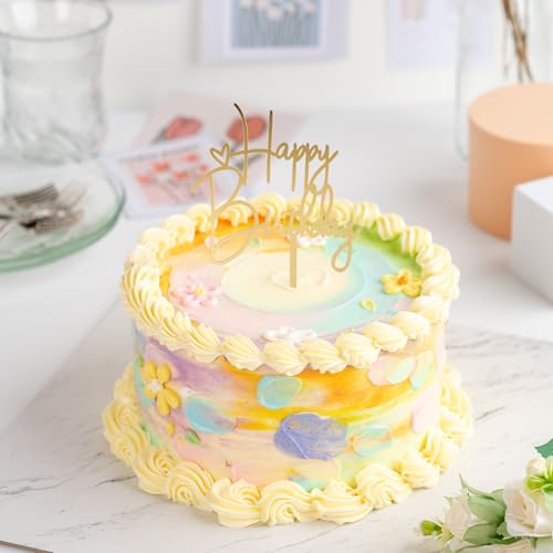 Qianyu 3 szt. toppery na tort z okazji urodzin akrylowe ozdoby na ciasto artykuły dekoracyjne na babeczki dekoracja dla kobiet mężczyzn pamiątka rocznicowa