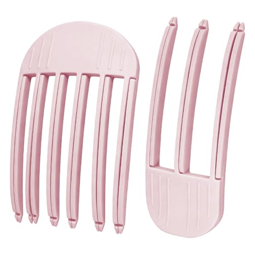SDFWGG 2 Stück Volumen Haarklammern Volumenclip für Haaransatz Fluffy Styling Hilfe für Voluminöse Frisuren Haarwurzeln Lifting Clips für Frauen Flexibel Einsetzbar mit Föhn (Rosa)