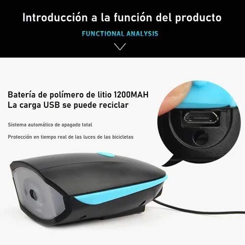 Luz Usb Roja Recargable Para Bicicleta + Luz Trasera