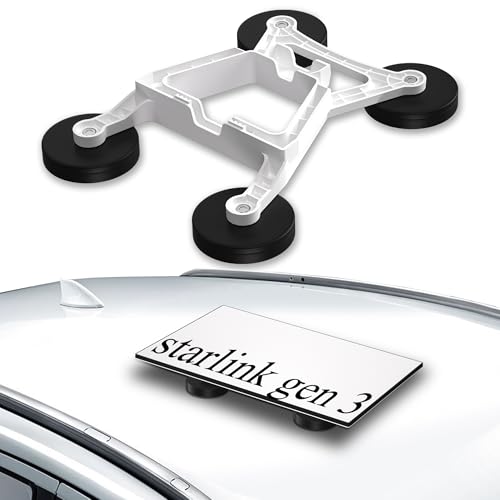 Neeotyy Starlink Gen 3 Mount,Flat Starlink gen 3 Magnetic Car Mount,Easy Installation for RVs, Campervan,Boat Metal Surface (White)