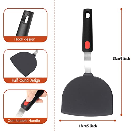 Contiup Silicone Fish Turner Spatula - Half-Round Heat-Resistant for Nonstick Cookware - Perfect for Omelettes and Pancakes - Image 2