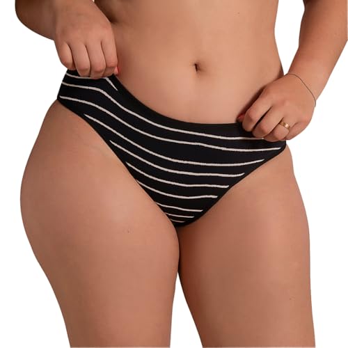Calcinha Absorvente Bela Gil - preto e branco-Preto e Branco-2XGG
