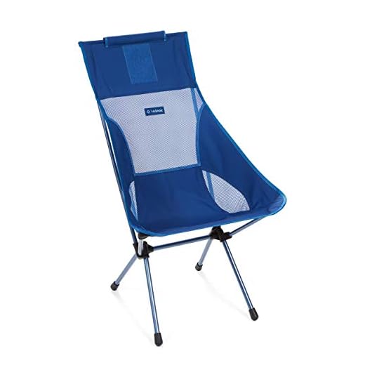 Helinox Sunset Chair Lightweight, High-Back, Compact, Collapsible Camping Chair, Blue Block
