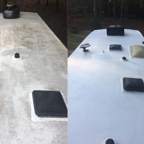 Tough Tech Coatings Rv Roof Sealant Coating Kit- Waterproofing For Rvs, And Trailers 30 Feet Long - Lifetime Protection - 87% Solar Reflective - 5 Gal White #TOP4