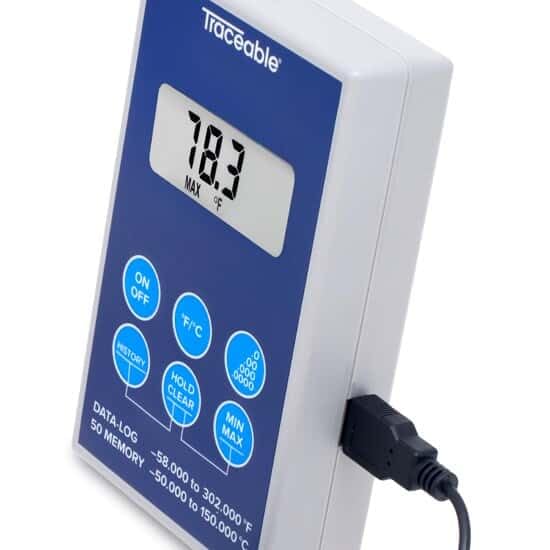 Traceable Scientific Thermistor Thermometer with USB Probe