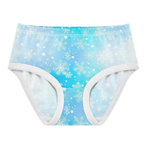 Designer Toddler Girls Underwear 2t Cotton Panties Little Girl White Snowflakes Blue Briefs Kids Undies