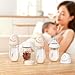 Gulicola Natural Glass Baby Bottle for Breastfed Babies, Anti-Colic Baby Bottle Set with Medium Flow Nipple, 3 Months +, 8 oz, 2 Pack - White