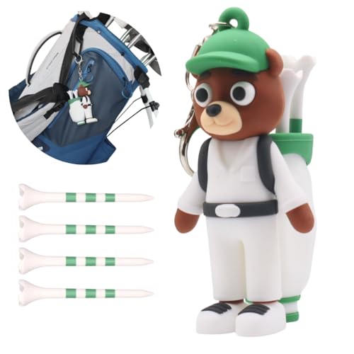 BearTee Golf Tee Holder with 4 Golf Tees Funny Golf Gift for Men Golf Accessories for Golfers Golf Bag Clip Fathers Day Golf Present for Dad Husband Boyfriend
