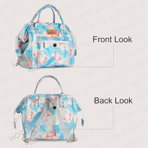 Motherly Mini Diaper Bag for Mothers for Travel, Small Maternity Handbag for Newborn Baby, Mothers Travelling Bag, Multiple Pocket Water Resistant Baby Bag(Flamingo)