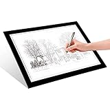 LED Light Box for Tracing, A0,A1,A2,A3,A4 LED Light Pad with Scale,Ultra-Thin Portable Artcraft Tracing Pad Light Box for 5D DIY Diamond Painting Artists Drawing Sketching Animation, Black025,A4