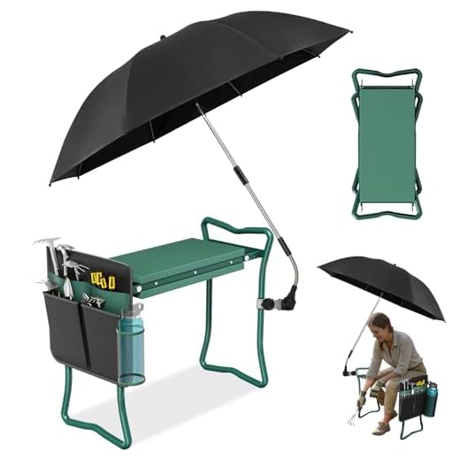 Innovative 2-in-1 Garden Kneeler & Umbrella