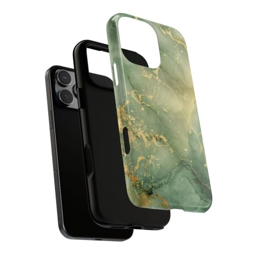 Coque iPhone 16 Pro Max marbre abstrait luxe rigide aux reflets dorés - 3