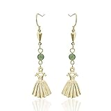 Chic-Net Ohrringe 18 karat vergoldet grün Jade Kleid Kleider Damen Perle nickelfrei gold