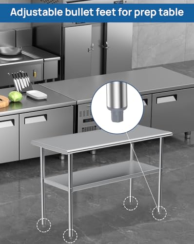 Adjustable Bullet Feet Fits 1-5/8\" O.D. Tubing for Industrial/Commercial Kitchen Work Prep Tables, Durable Table Leg Foot Levelers for Stainless Steel Restaurant Bar Sink, Plastic, Set of 4