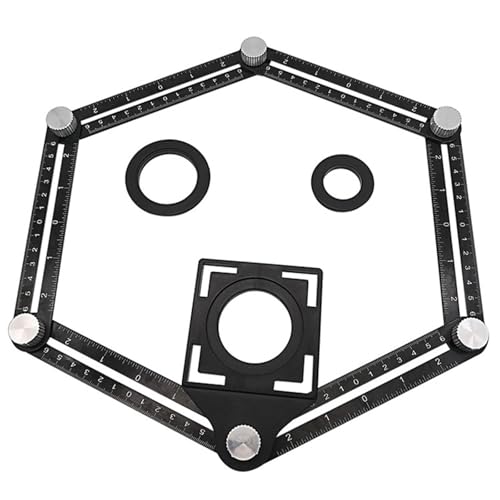 Règle de mesure multi-angles pliable à 6 côtés avec guide de perçage pour carrelage - 5