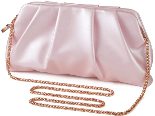 Image of Evening Bag for Women Ruched Clutch Purse Detachable Metal Chain Crossbody Bag