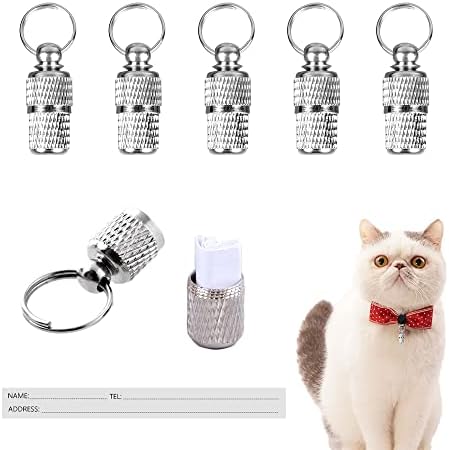 CORTNEY 6 Pack Personalized Pet Id Tag for Dog and Cat,Mini Anti-Lost,with Name Tag and Tel Address,Anti -Lost Dog Cat ID Tag for Collar of Dog Cat