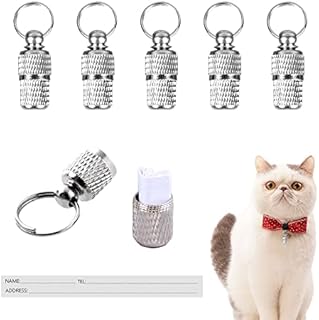 CORTNEY 6 Pack Personalized Pet Id Tag for Dog and Cat,Mini Anti-Lost,with Name Tag and Tel Address,Anti -Lost Dog Cat ID Tag for Collar of Dog Cat