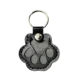 ペット 遺毛入れ 写真入れ 肉球形 キーホルダー お守りひげケース 携帯 持ち歩き 犬 猫 小動物 かわいい メモリアルグッズ (ブラック)