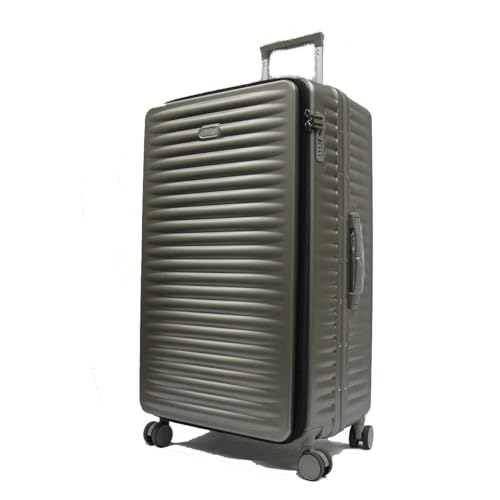 30 inch Tall Trunk Rangy Polycarbonate Aluminium Frame with Anti-theft zipper Front Opening Luggage TSA Lock (Champagne)