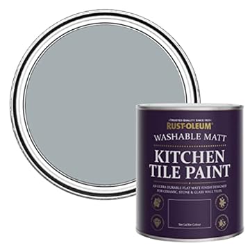 Rust-Oleum Grey water resistant Kitchen Tile Paint in Matt Finish - Mineral Grey 750ml
