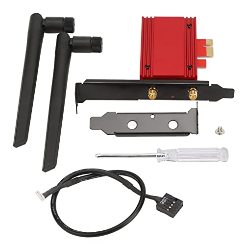 Tarjeta de Red Inalámbrica, Triple Banda 6GHz 5.8GHz 2.4GHz WIFI6E BT5.2 PCIE X1 Adaptador de Red WiFi Gigabit con Antena para Computadora de Escritorio miniatura 6