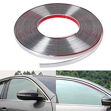 Sariya Interprises Luxury Chrome Beading roll 15MM 10metres Styling Decoration Moulding Trim Body Protect Sticker Doors and Windows, Bumper for car Exterior Accessories.