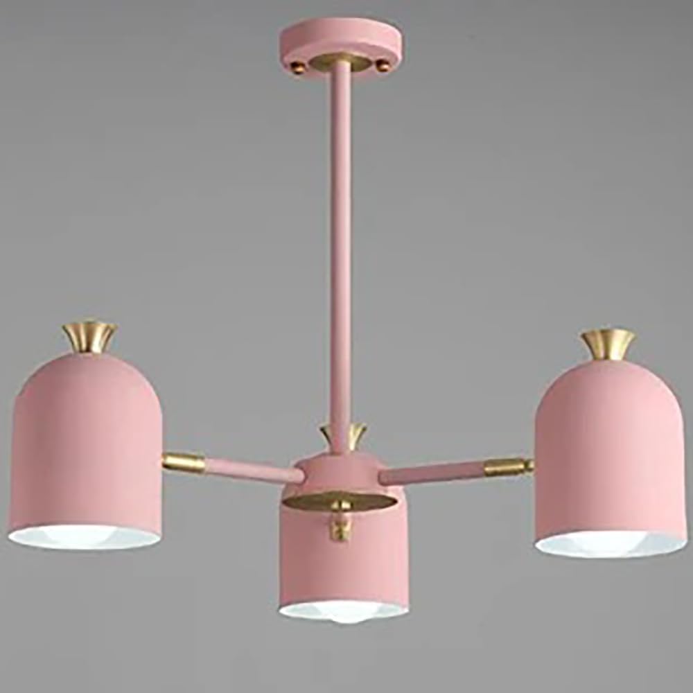 Modern 3-Lights Chandelier Ceiling Pendant Light 24 inch Recessed Ceiling Lights Flush Mount Indoor Lighting for Living Room, Bedroom, Foyer, E26 Pink Close to Ceiling Light Fixtures