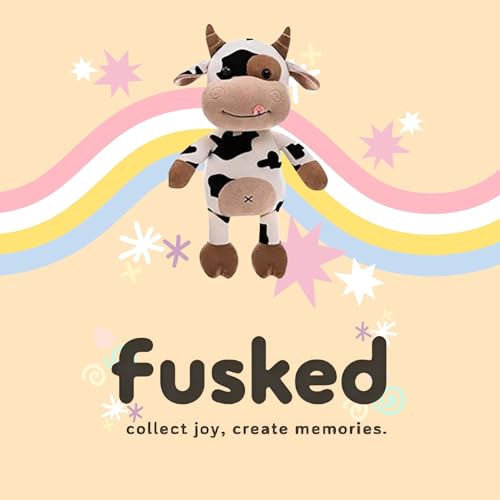 Image of Fusked Flufies Cow Soft Toys for Kids - 25 cm Soft and Safe Kids Toys - Plush Cute Soft Toys for Baby Girl and Boys Birthday Gifts