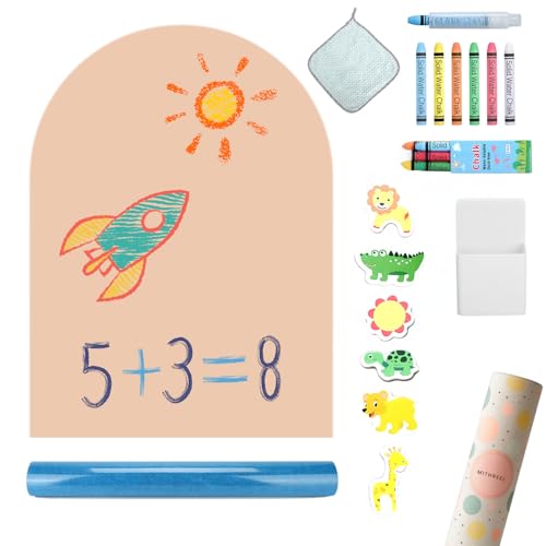 Mithreel Ardósia magnética para crianças, adesivo, forma de arco e de cor com pregos, quadro magnético autocolante – presentes ideais para meninas e meninos (ARENA 120 x 60)