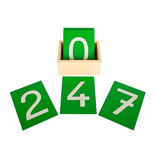 MontiPlu – Montessori Sandpapierziffern zum Lernen der Ziffern 0-9, Sandpapierzahlen zur Zahlenlehre