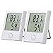 CAMWAY 2PCS Mini Termómetro Higrómetro Magnetico, Termómetro Higrómetro Digital Con Batería Medidor de Temperatura Interior y Exterior