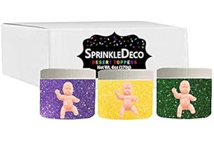 Mardi Gras King Cake Decoration Gift Box Kit, Yellow, Green, Purple