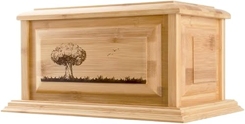 Vista 2 de MAKEY'S Urnas de madera de árbol de la vida para cenizas humanas adultos, hombreshembras, urna decorativa profesional de madera para cenizas, urna