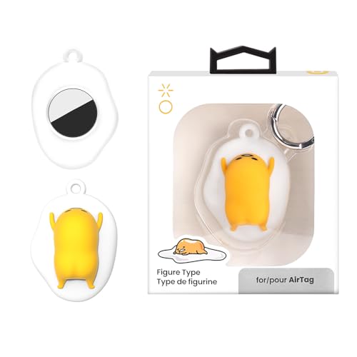 [Limited Edition] iFace Sanrio Series Silicone Protective Cover Compatible with Apple AirTag/AirTag 2 Holder [Cute Character Case ] [Carabiner Keychain Clip Included] - Gudetama