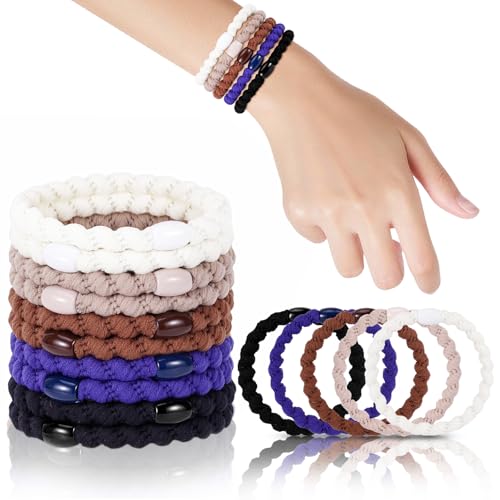FORENEE 10Pcs Braided Hair Ties for Thick Hair - Classic Dinner Style 2