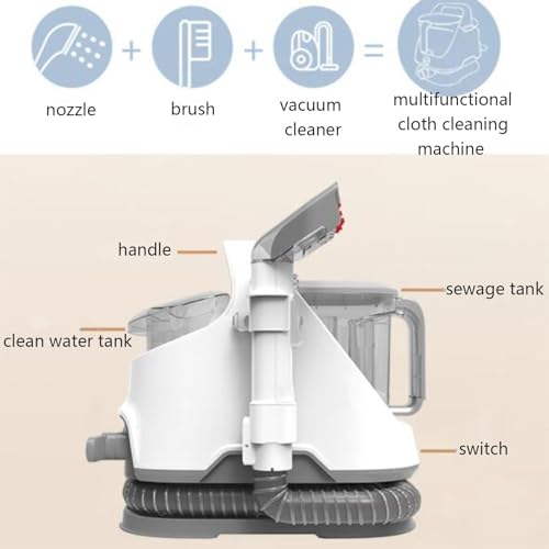 Handheld tapijtreiniger, 650w diep schoonmakend materiaal, 3 in 1 doek vlek reinigingsmachine voor thuiskantoor auto - Image 6