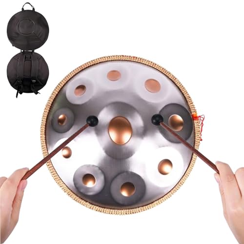 �n���h�p���h�����y�� - 432Hz/440Hz �X�`�[���^���h�����A22�C���` �n���h�p���Ŋy�� ��l�p �\�t�g�o�b�O�A�X�^���h�t�� �ґz ���K �T�E���h�q�[�����O�p(Gold+Silver,432HZ/9Note)