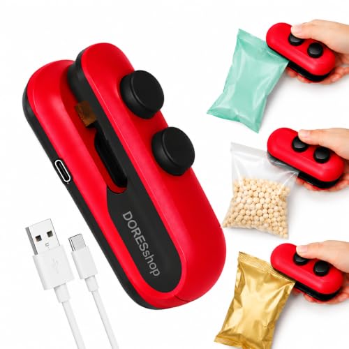 Image of DORESshop Mini Sealing Machine for Food Packets, Packet Sealer Machine, Packing Machine Sealing - Portable Plastic Sealing Machine Heat Sealer for Home, Vacuum Sealer for Plastic Bags
