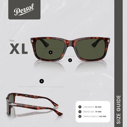 Persol PO3048S Rectangle Sunglasses for Men +BUNDLE with ACCESSORY EYEWEAR KIT4