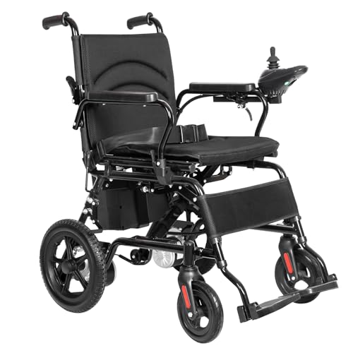 Silla de ruedas eléctrica eléctrica plegable para adultos con batería de 12 Ah, 20 + km, todo terreno, 100 kg, plegable rápido