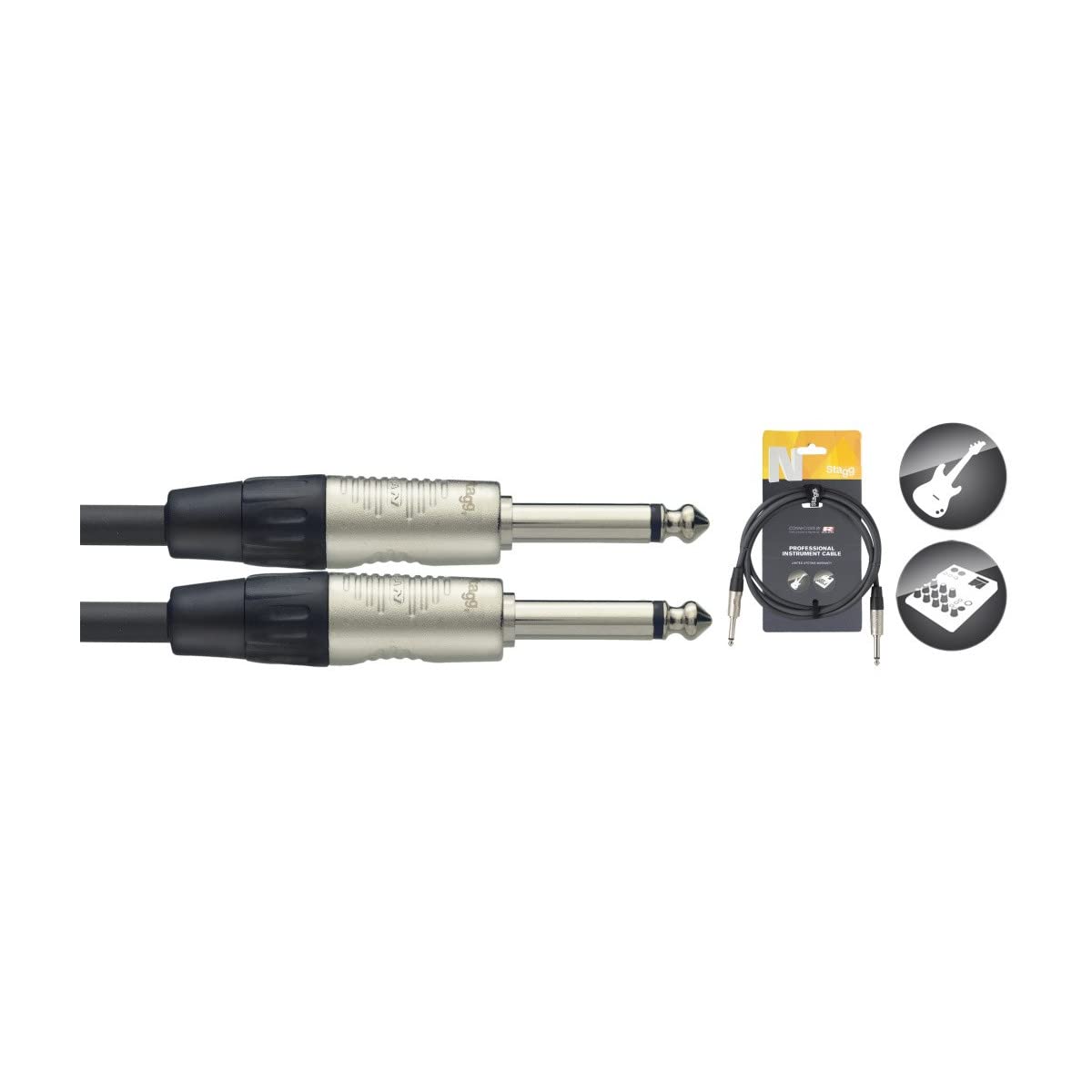 Stagg NGC6R 6m/20ft Unbalanced Jack to Jack Instrument Cable (NEW)