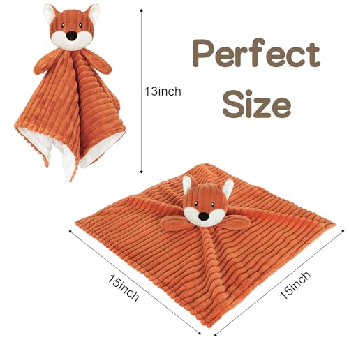 Image of Fox Baby Security Blanket for Boys and Girls Lovey Blanket 15 Inch